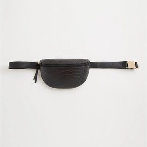 Torrid Belt Bag Fanny Pack Black Crocodile Leather